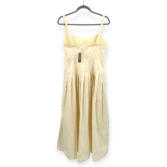 J Crew Pleated drop-waist dress in crinkle cotton blend in natural Size 8 - Picture 11 of 12